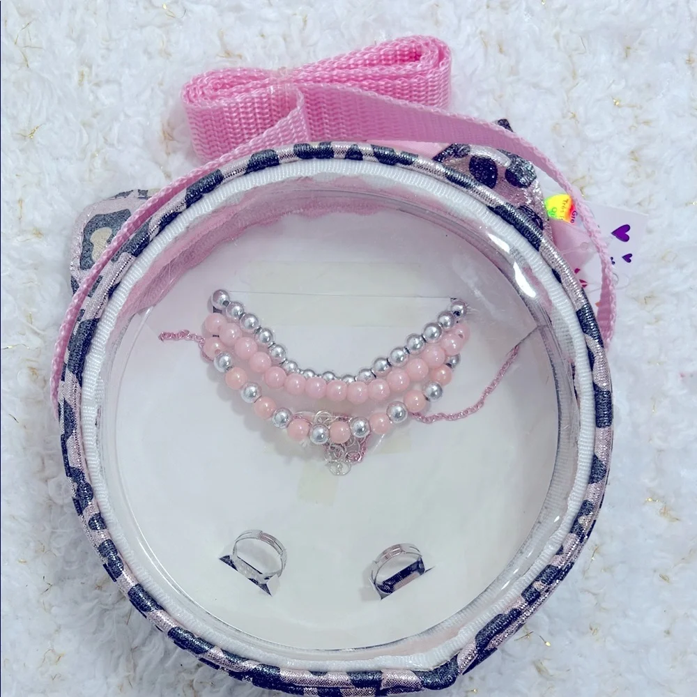 Pink and Silver Kids Jewelry Set‎